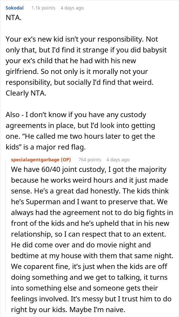 Woman Confronted By Ex Husband's New GF After She Refuses To Watch Their New Baby 