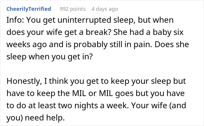 Dad Says His Sleep Is More Important Than Helping With The Baby At Night Because Of His Job, Asks For People's Perspectives Online