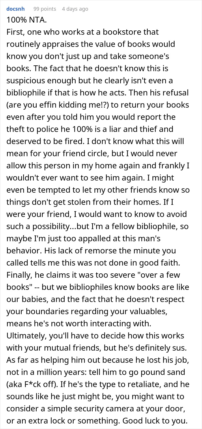 "I Told Him I Will Be Calling The Cops": Woman Gets Friend Fired After He "Borrowed" Her Special Books To Get Them Appraised As A "Surprise"