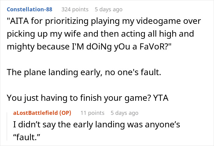 "Am I A Jerk For Picking My Wife Up From The Airport 10 Minutes Late?" "Am I A Jerk For Picking My Wife Up From The Airport 10 Minutes Late?"