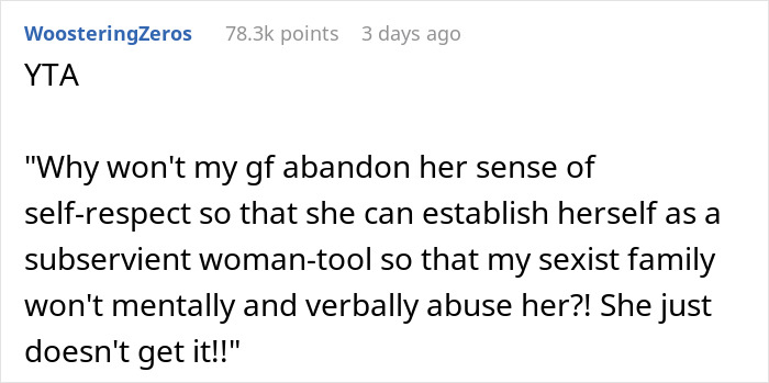 "When I Explained To Her The Tradition, She Was Understandably Bothered": Guy Doesn't Understand Why His GF Won't Follow His Family's Sexist Tradition