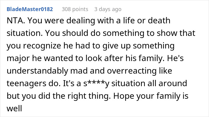 Teen Calls Parents "Selfish" For Making Him Miss His Graduation Trip To Watch His Siblings During Family Emergency, Parent Asks For Advice