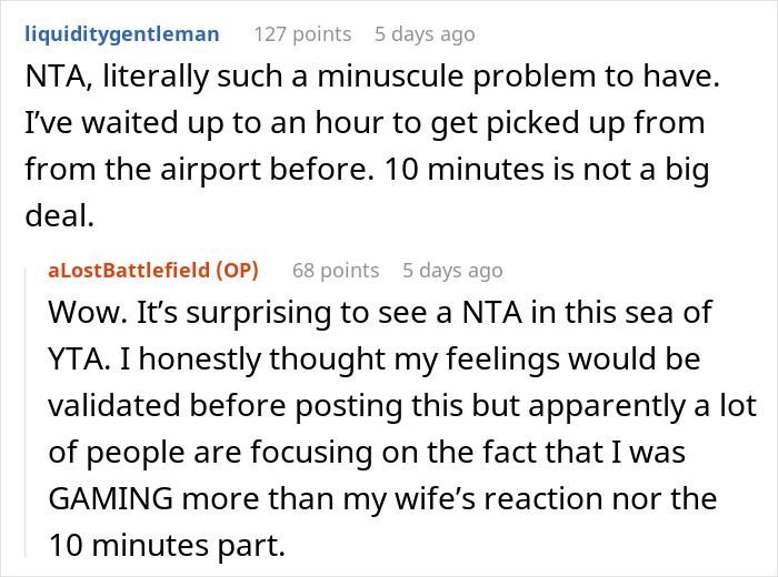 "Am I A Jerk For Picking My Wife Up From The Airport 10 Minutes Late?" "Am I A Jerk For Picking My Wife Up From The Airport 10 Minutes Late?"