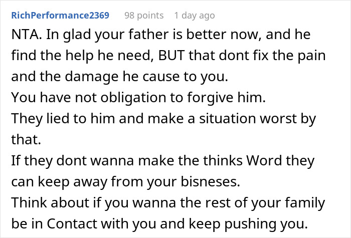 Dad Expects Kid To Forgive 20 Years Of Abuse Because He&rsquo;s &ldquo;Changed&rdquo;, They Tell It Like It Is
