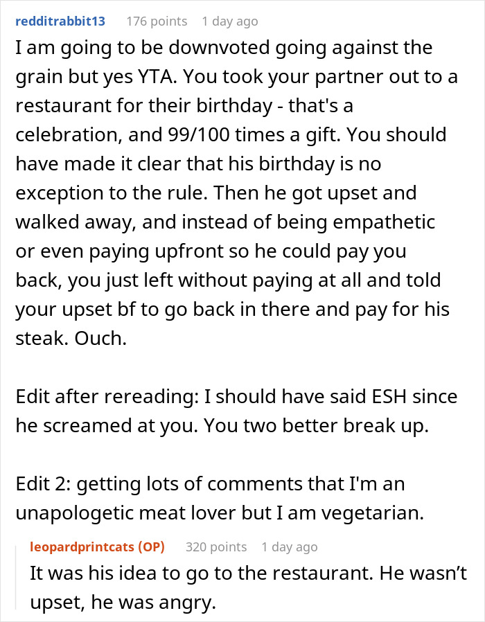 &ldquo;[Am I The Jerk] For Refusing To Pay For My Bf&rsquo;s Food On His Birthday And Getting Him Banned From A Restaurant?&rdquo;