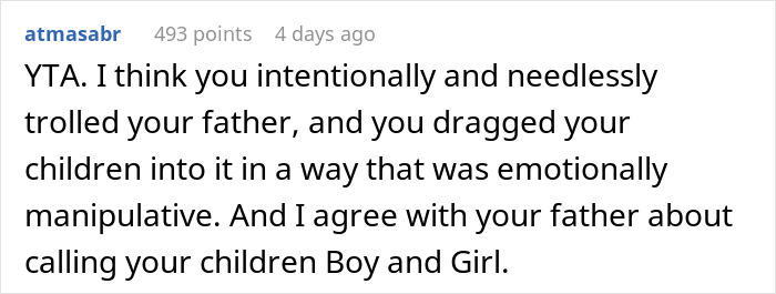Dad Uses His Kids As Props To Make A Point To His Father That He Was Always Emotionally Distant, Upsetting Everyone