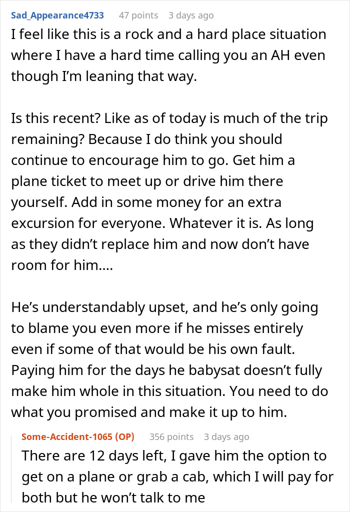 Teen Calls Parents "Selfish" For Making Him Miss His Graduation Trip To Watch His Siblings During Family Emergency, Parent Asks For Advice