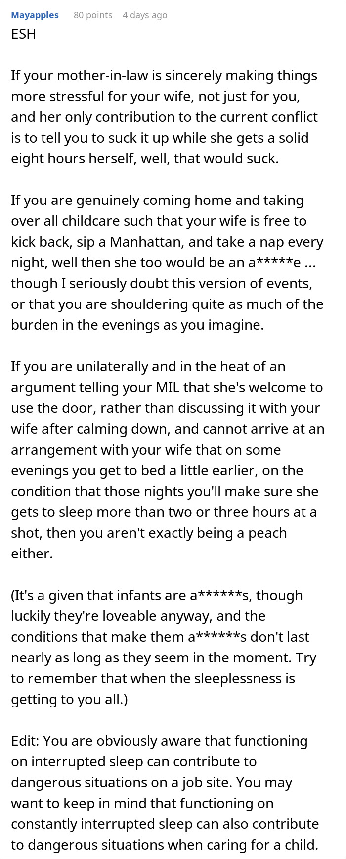 Dad Says His Sleep Is More Important Than Helping With The Baby At Night Because Of His Job, Asks For People's Perspectives Online