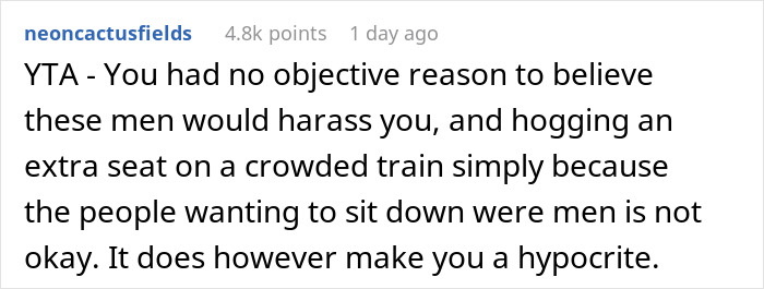 Woman Doesn&rsquo;t Want Men Sitting Next To Her On A Busy Train, Gets In An Argument When She&rsquo;s Asked To Move Her Bag From An Empty Seat