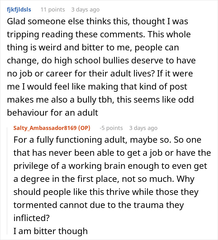 Woman Gets Revenge On Her School Bullies: &ldquo;I Made It So They Won&rsquo;t Ever Get A Job In Their Chosen Degree&rdquo;