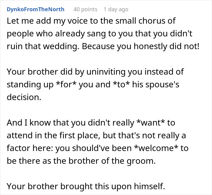“Two Fronts Formed”: A Man’s Absence From A Wedding Causes Chaos, As The Reason He Didn’t Attend Splits The Family “Two Fronts Formed”: A Man’s Absence From A Wedding Causes Chaos, As The Reason He Didn’t Attend Splits The Family