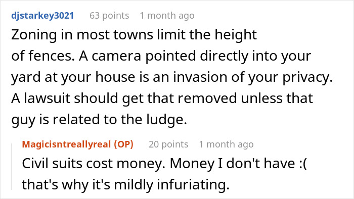 Neighbor Builds A Fence And Puts Up A Camera Facing This Guy&rsquo;s Yard, People In The Comments Come Up With The Best Solutions