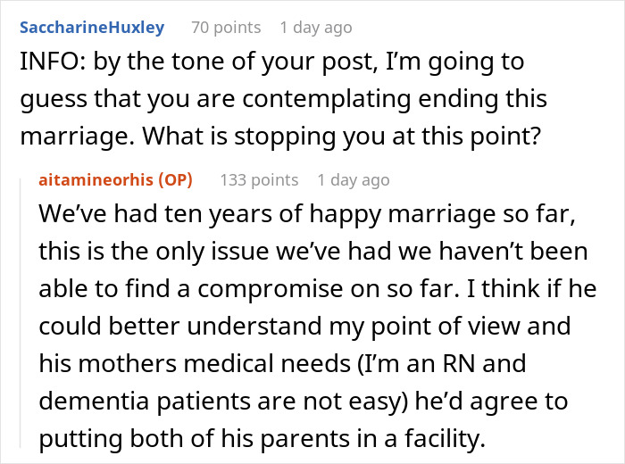 Couple Calls It Quits After Wife Refuses To House Husband&rsquo;s &ldquo;Medically Needy&rdquo; Parents