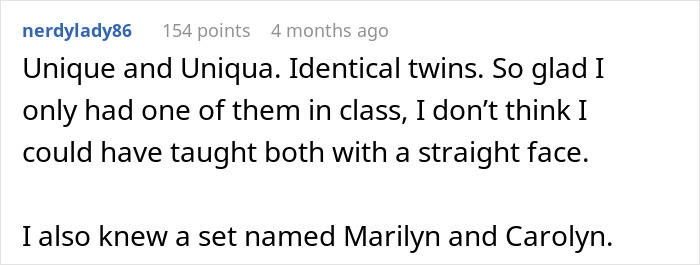 "Brick And Stone Wall": People Share The Most Unfortunate Names Parents Gave Their Twins After Teacher Blasts Her Students' Parents