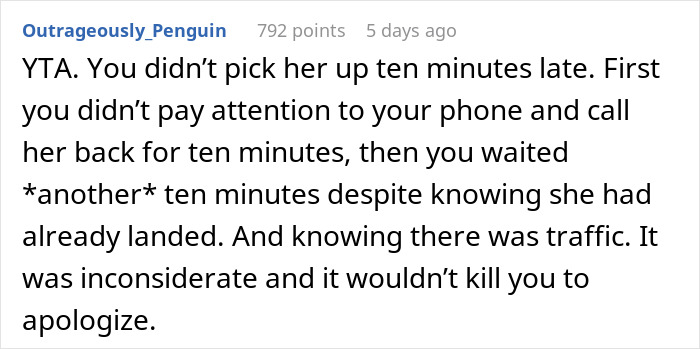 "Am I A Jerk For Picking My Wife Up From The Airport 10 Minutes Late?" "Am I A Jerk For Picking My Wife Up From The Airport 10 Minutes Late?"