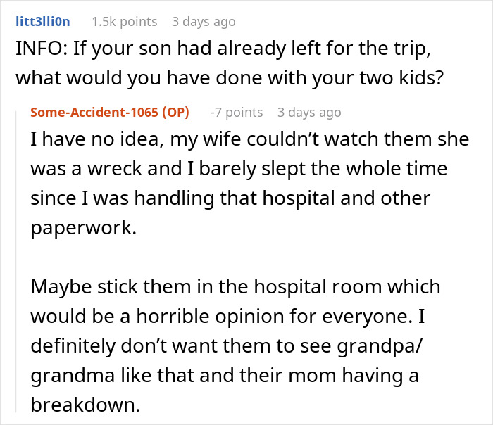 Teen Calls Parents "Selfish" For Making Him Miss His Graduation Trip To Watch His Siblings During Family Emergency, Parent Asks For Advice