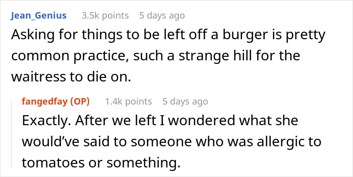 "I Wish I Could've Seen Her Face": Person Teaches Rude Waitress A Lesson After She Refused To Follow Their Food Order