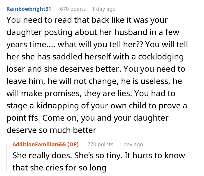 Mom 'Kidnaps' Her Own Child To Prove To Her Husband How Incompetent And Lazy He Is