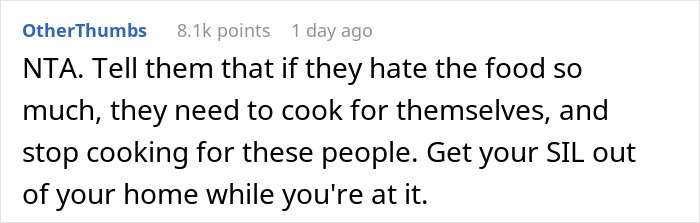Woman&rsquo;s Husband And His Sister Kept &ldquo;Fixing&rdquo; Her Food To The Point That She And Her Kids Would Refuse To Eat It, So She Finally Snaps