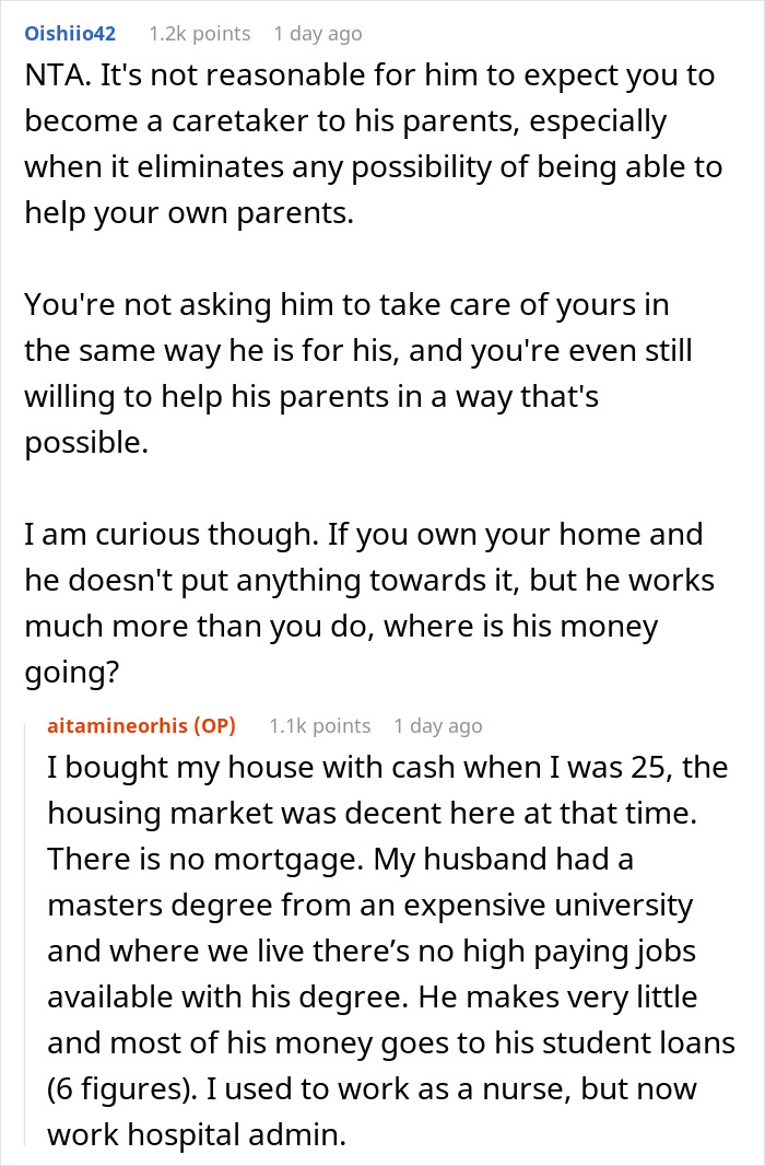 Couple Calls It Quits After Wife Refuses To House Husband&rsquo;s &ldquo;Medically Needy&rdquo; Parents