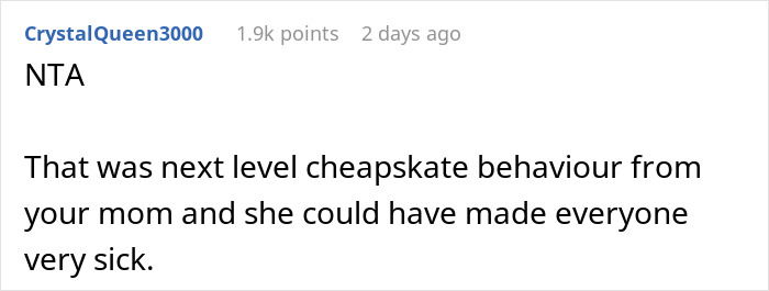 Woman Tells Her Sister's Wedding Guests Not To Touch The Food Because It's Leftovers From Her Wedding 8 Months Ago