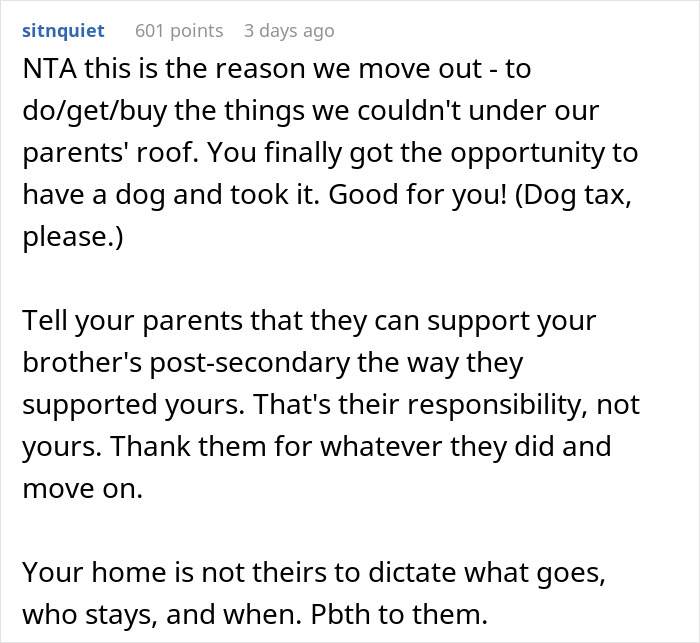 "They Said I Needed To Get Rid Of Bradley": Parents Freak Out After Their Adult Child Gets A Dog, Because Their Younger Son Is Allergic