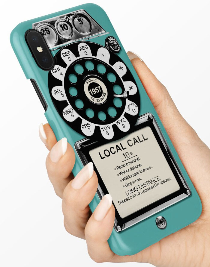 Blue Retro Rotary Dial Phone Case