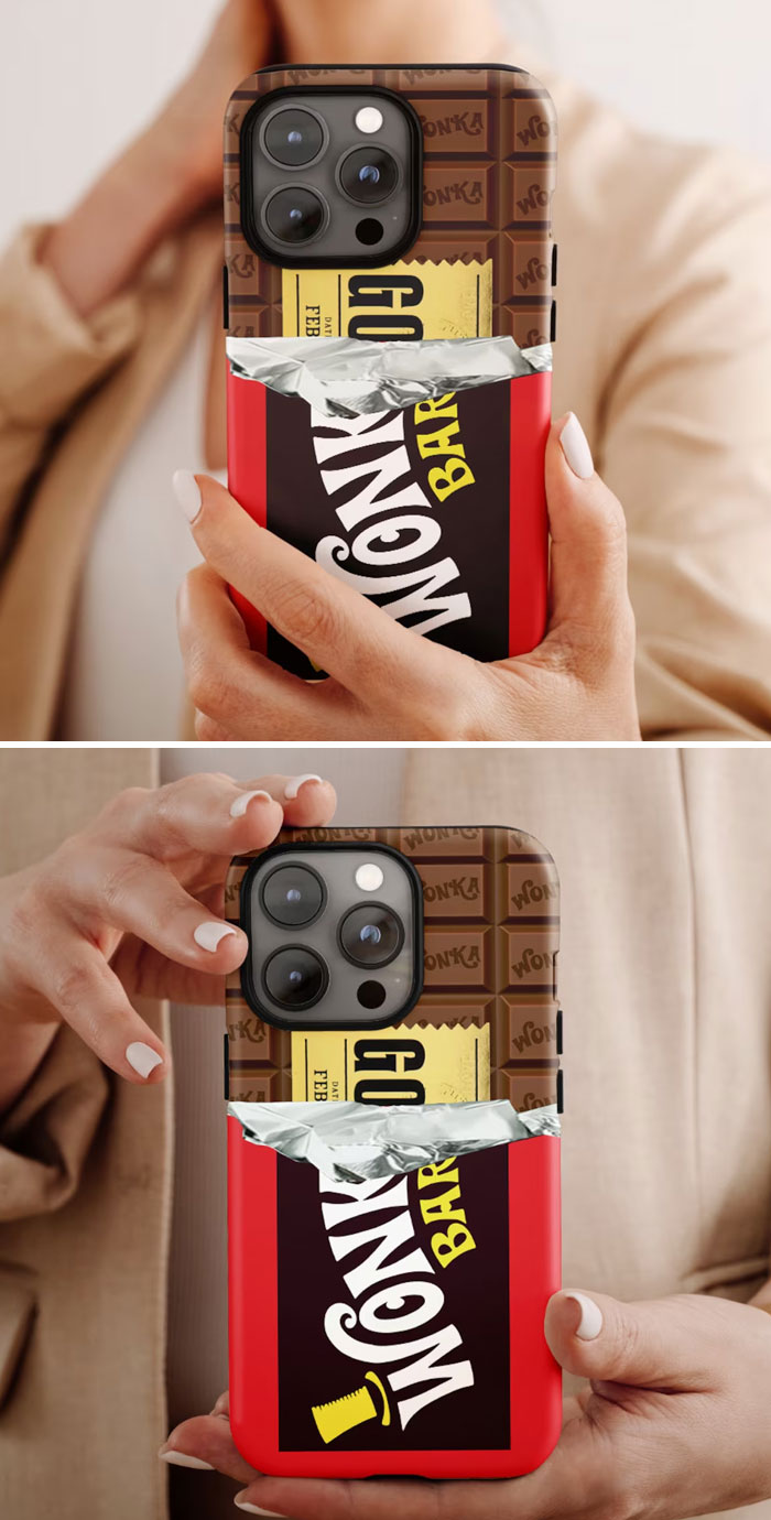 Wonka Chocolate Bar Phone Case With Golden Ticket