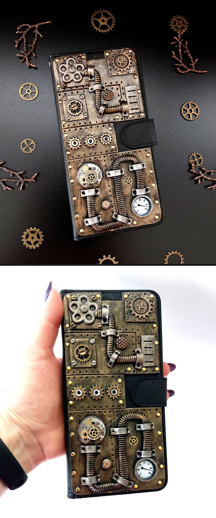 Steampunk Faux Leather Case
