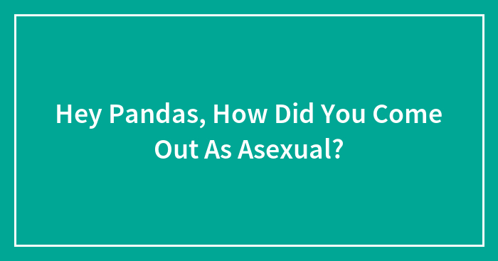 Hey Pandas, How Did You Come Out As Asexual? (Closed)