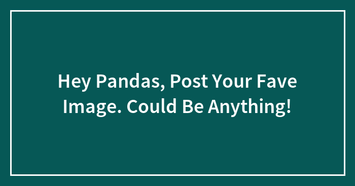 Hey Pandas, Post Your Fave Image. Could Be Anything!