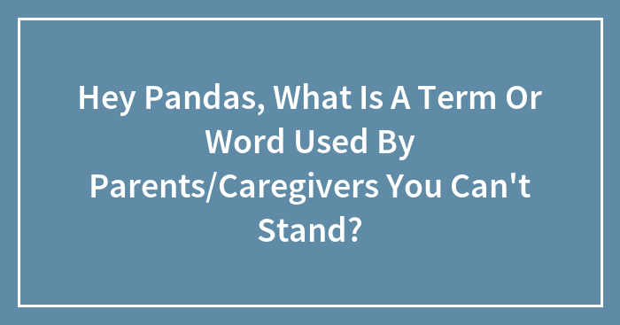Hey Pandas, What Is A Term Or Word Used By Parents/Caregivers You Can’t Stand?