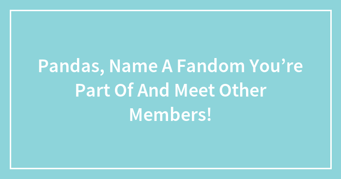Pandas, Name A Fandom You’re Part Of And Meet Other Members!