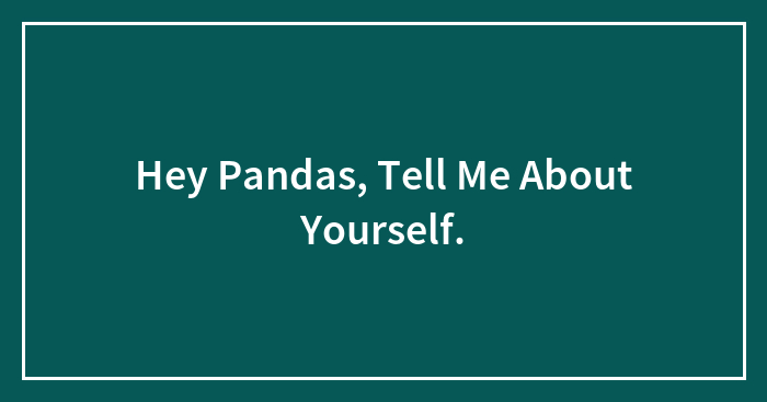 Hey Pandas, Tell Me About Yourself.