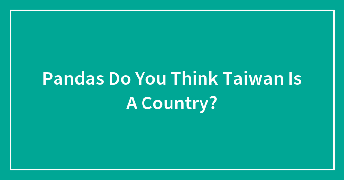 Pandas Do You Think Taiwan Is A Country?