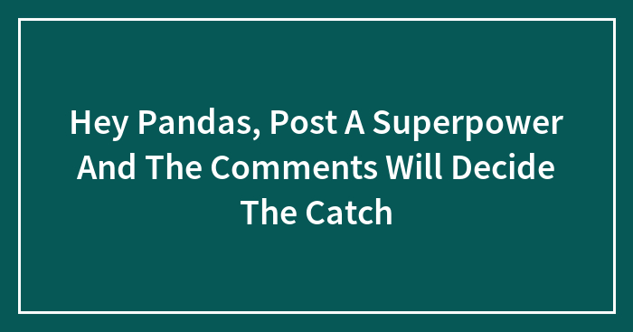 Hey Pandas, Post A Superpower And The Comments Will Decide The Catch