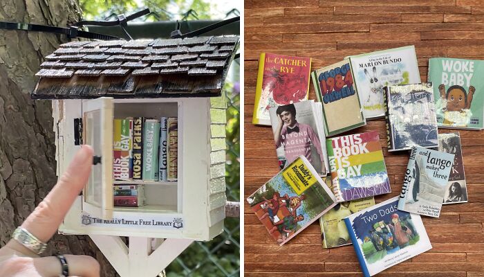 These 12 Miniature Banned Books Can Be Found In A Really Little Free Library That I Made