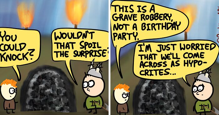 My 17 Comics About An Intensely Funny Night Of Guarding That Turned To Grave Robbing