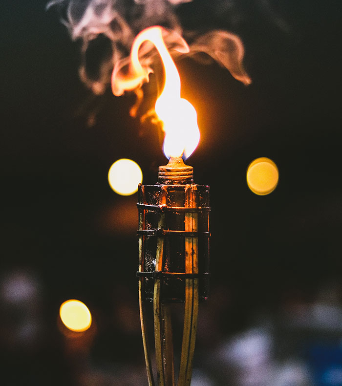 Flaming torch