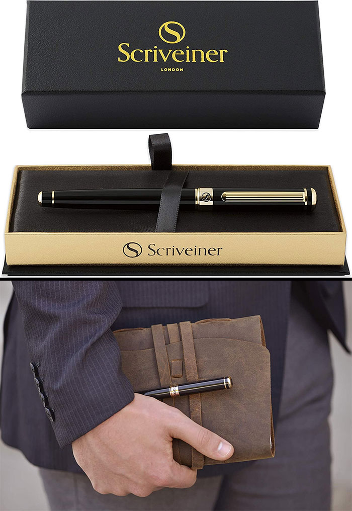Scriveiner Black Lacquer Rollerball Pen