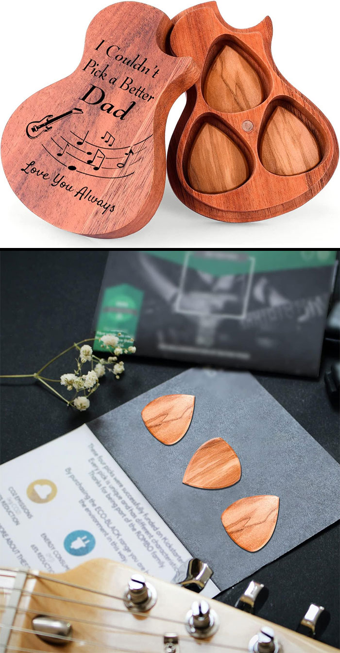CNNFL Wooden Guitar Picks With Case
