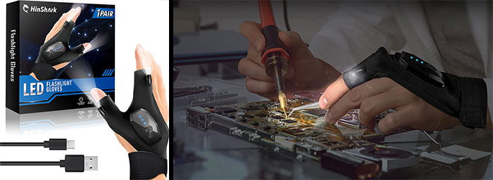 LED flashlight gloves