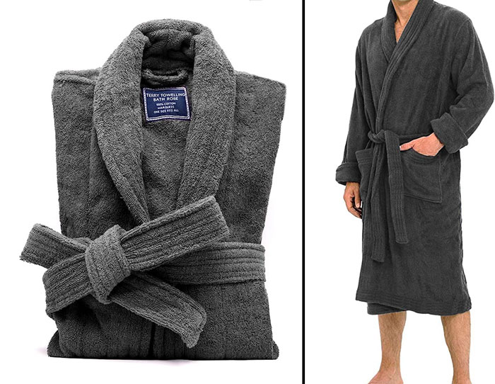 Grey bathrobe 