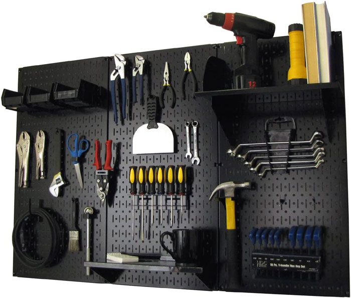 ‎Wall Control Black Pegboard Standard Tool Storage