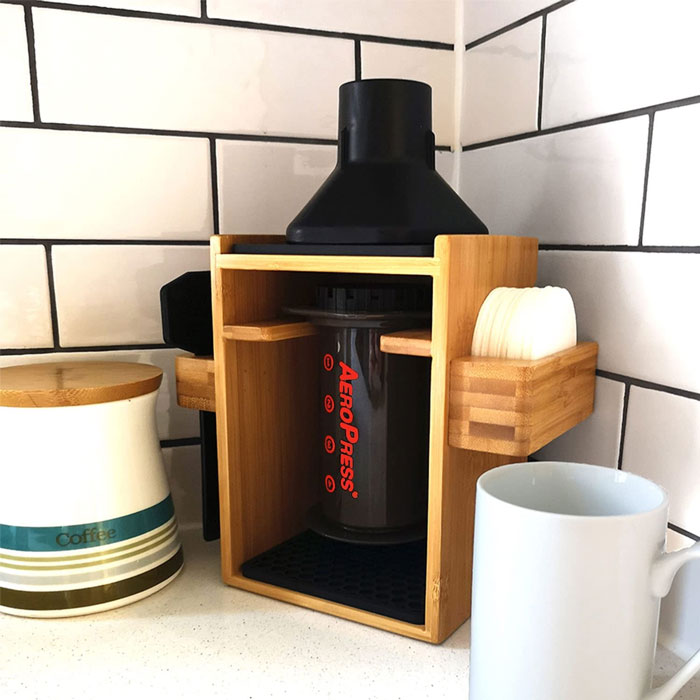 HEXNUB Compact Bamboo Organizer For Aeropress