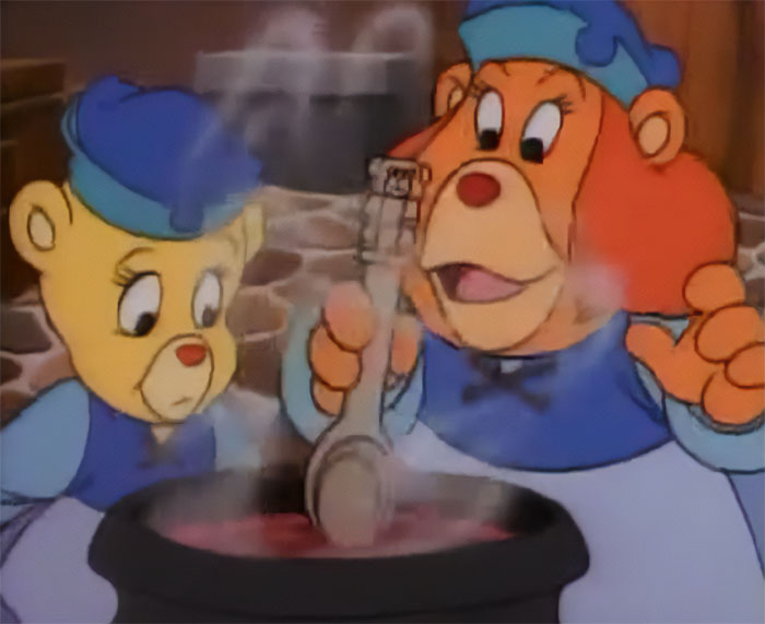 Bears making gummiberry juice