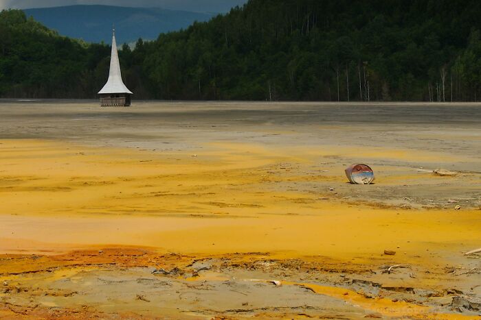 Submerged Church In A Toxic Lake, Romania