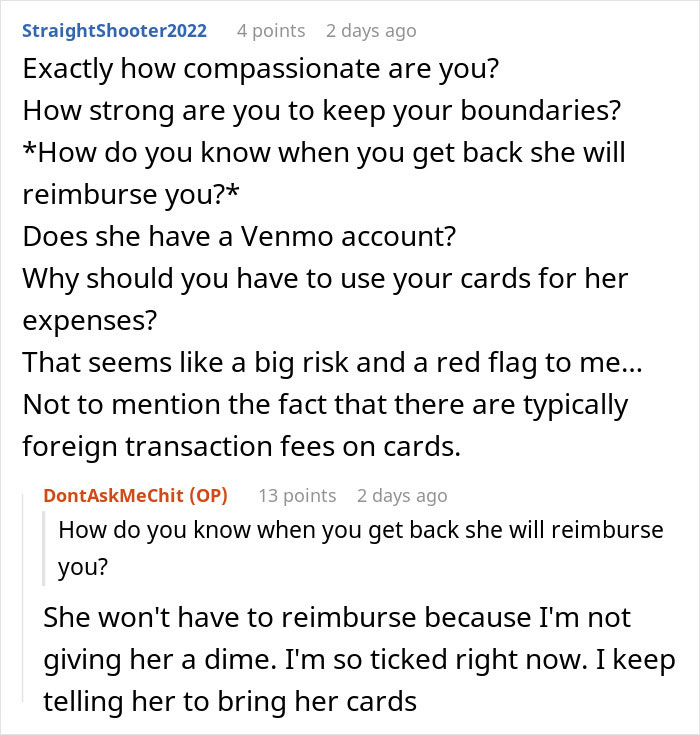 Woman Shares Her Experience With A Friend Who Brought Almost No Money On Vacation