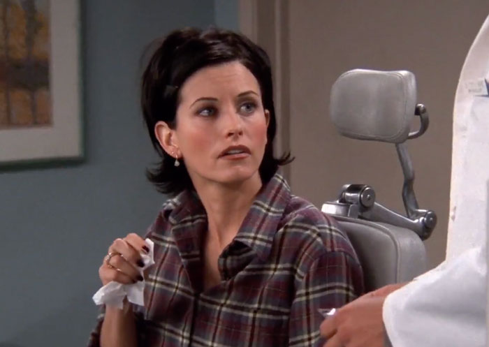 Monica at the eye doctor appointment