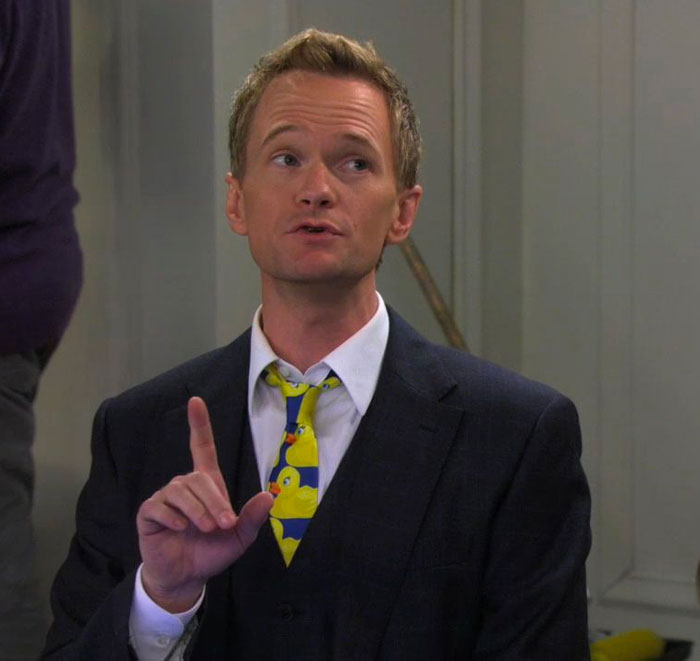 Barney Stinson wearing duck tie 